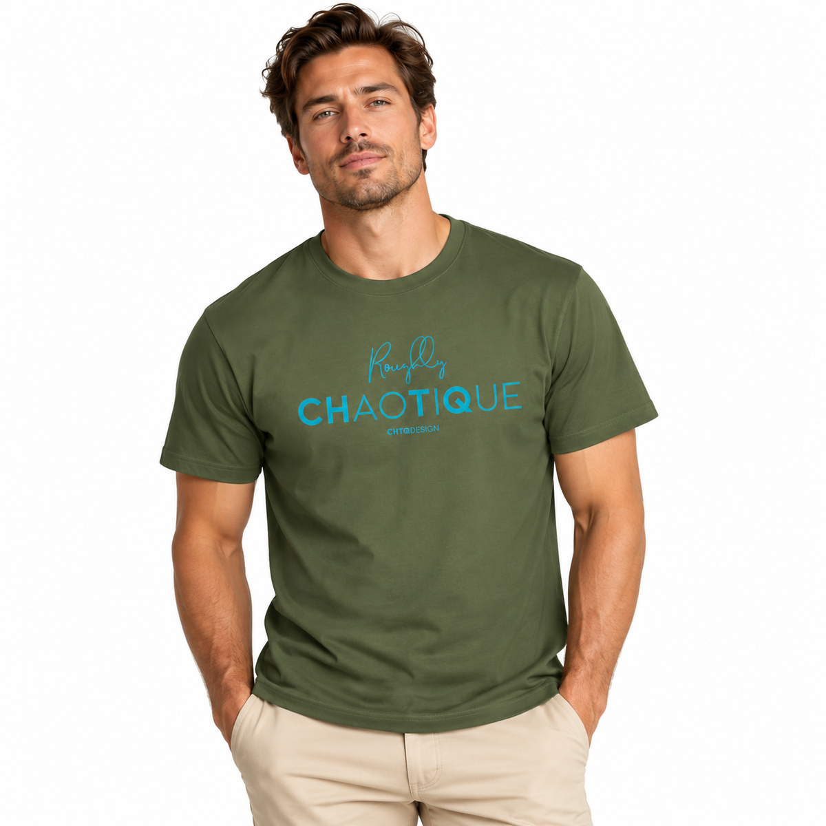 Roughly Chaotique Men’s Graphic Cotton T-Shirt