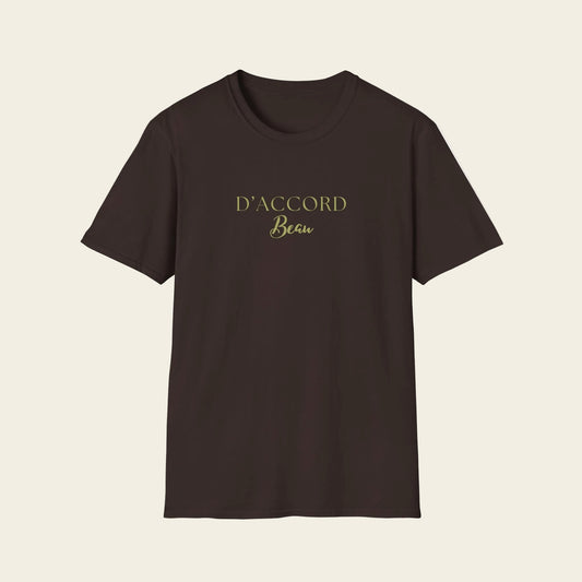 Black t-shirt with 'D'ACCORD Beau'