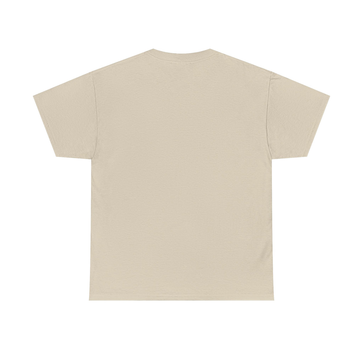 Back view of a beige CHTQ BY CHAOTIQUE graphic T-shirt with a plain, unprinted back, displayed against a clean white background.