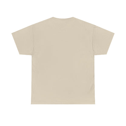 Back view of a beige CHTQ BY CHAOTIQUE graphic T-shirt with a plain, unprinted back, displayed against a clean white background.