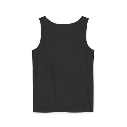 A black sleeveless tank top with a light green graphic print on the front reading 'L'art Du CHAOTIQUE' and 'CHTQDESIGN', displayed against a plain white background.