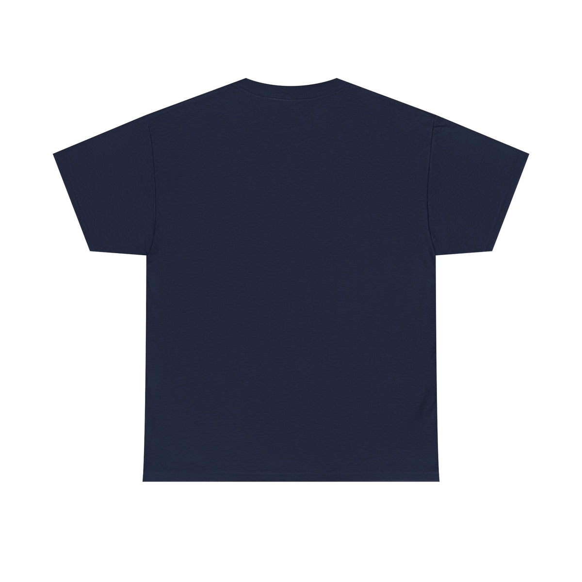 Back view of a navy blue CHTQ BY CHAOTIQUE graphic T-shirt with a plain, unprinted back, displayed against a clean white background.