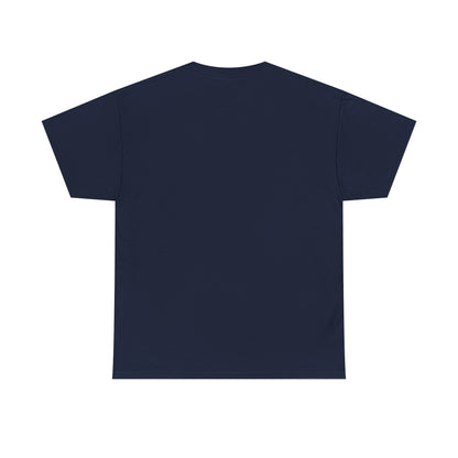 Back view of a navy blue CHTQ BY CHAOTIQUE graphic T-shirt with a plain, unprinted back, displayed against a clean white background.