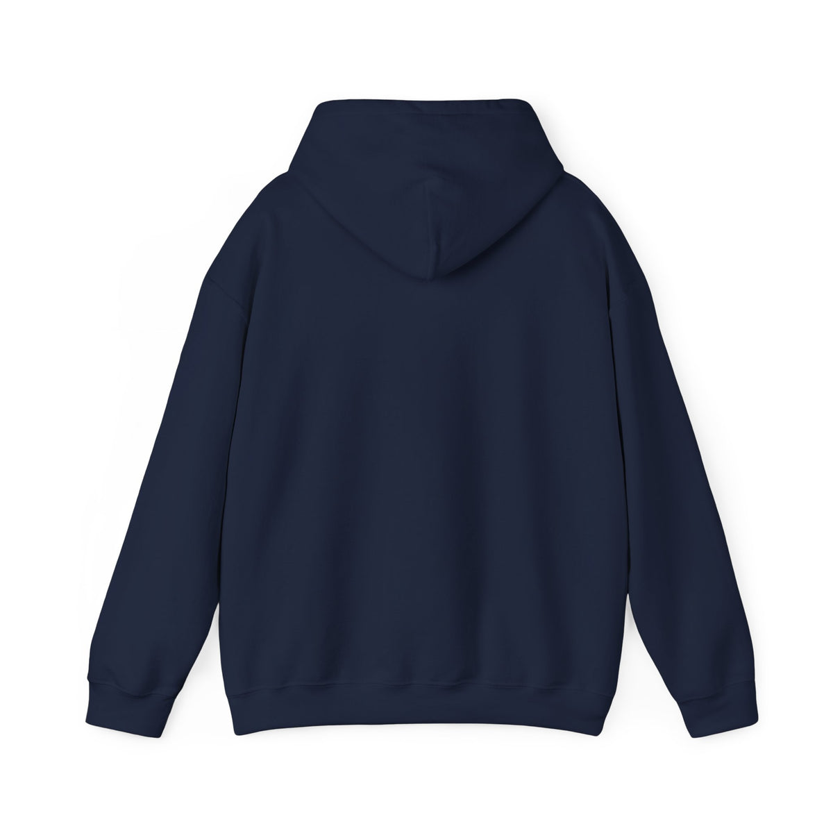 NAvy blue Chic by Chaotique pullover hoodie shown from the back, featuring a clean minimalist design and relaxed everyday fit.