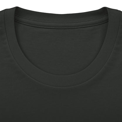 CHTQ Design heavy metal graphic T-shirt crew neckline detail with ribbed collar