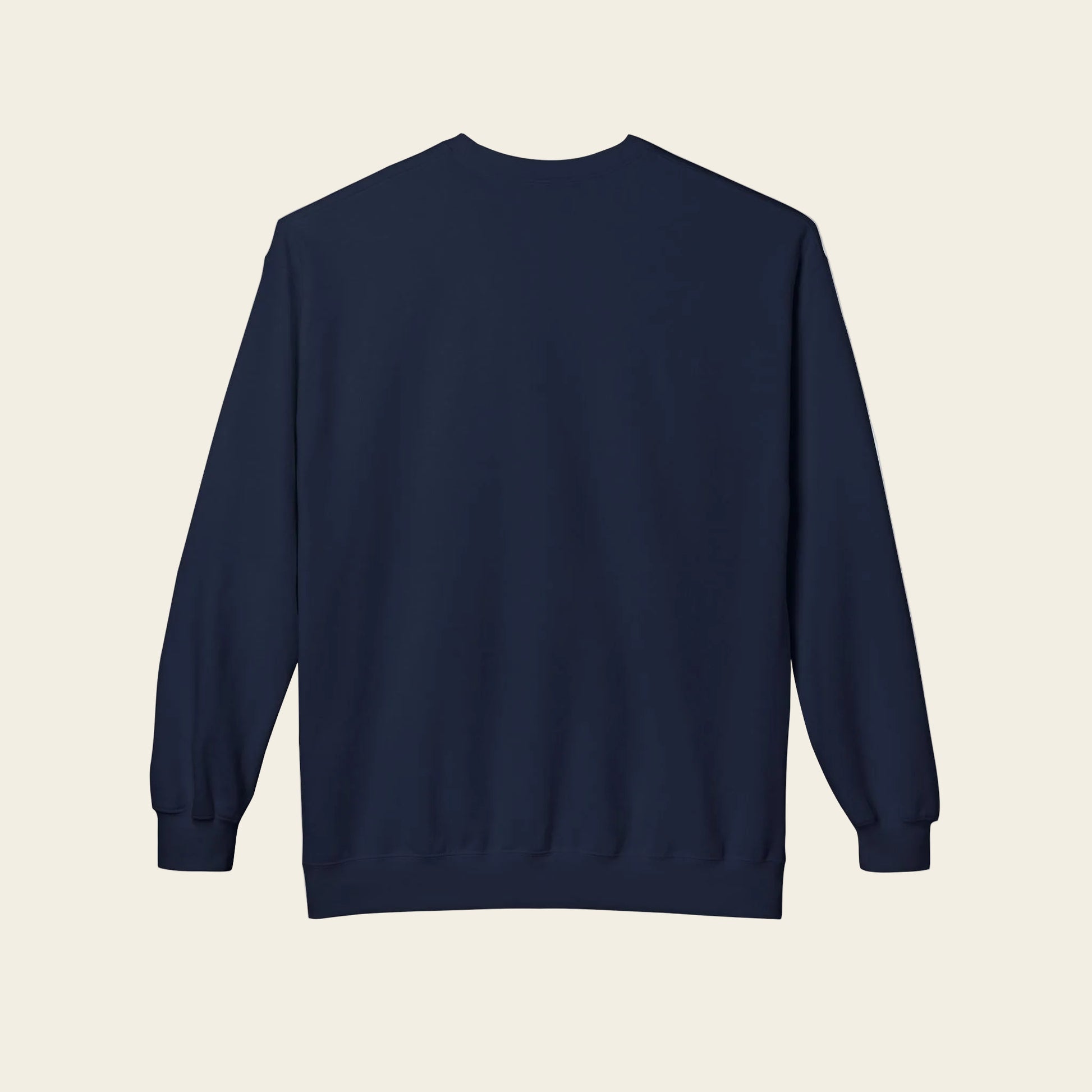 Navy blue sweatshirt on a white background