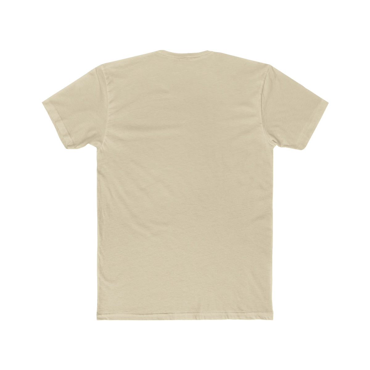 Backside of UNSPIDERABLY Designed Out of Line cream graphic T-shirt featuring detailed black spider illustration and minimalist typography by CHTQ Design, front view