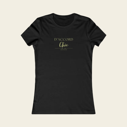 Black t-shirt with 'D'ACCORD Chic' text on