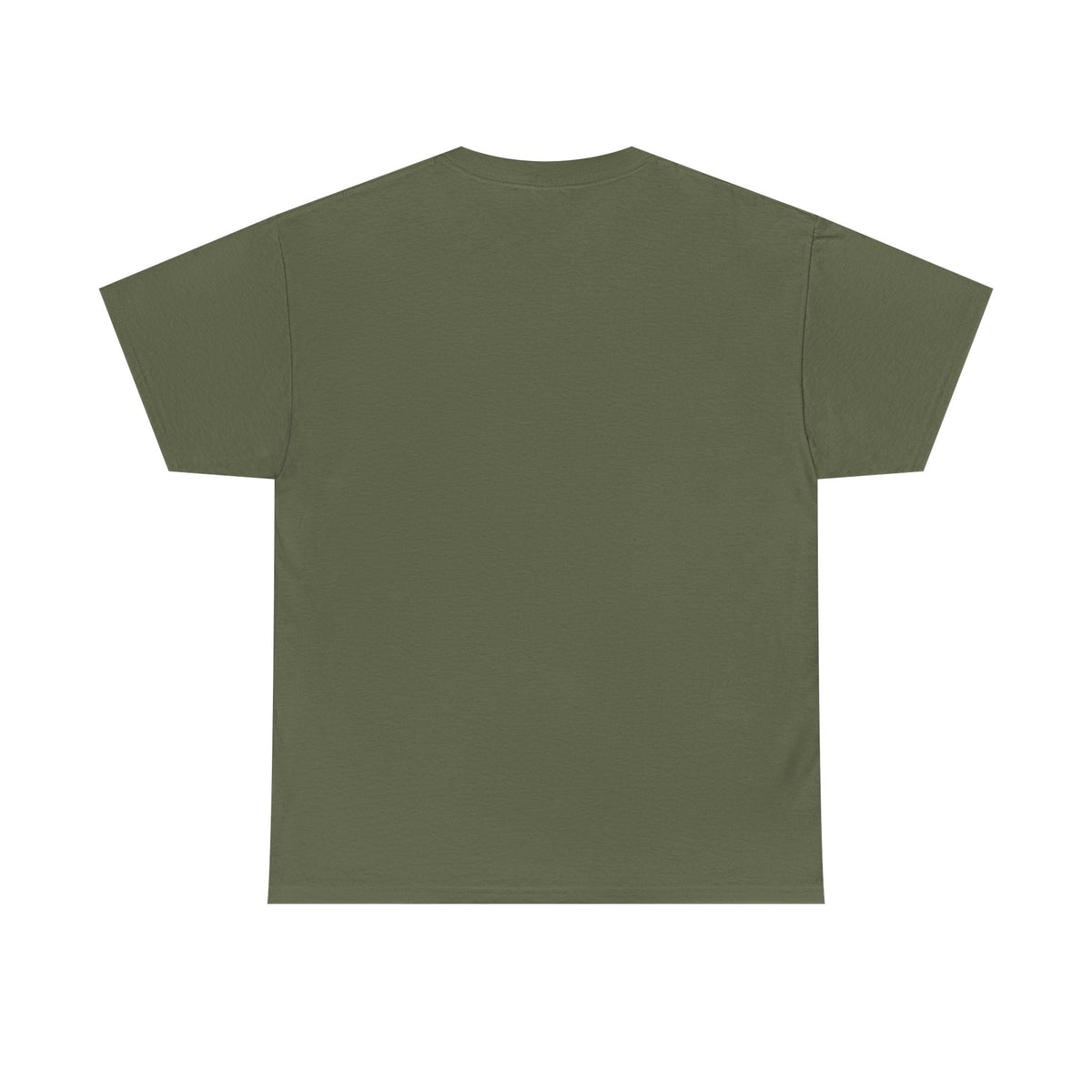Back view of a green CHTQ BY CHAOTIQUE graphic T-shirt with a plain, unprinted back, displayed against a clean white background.