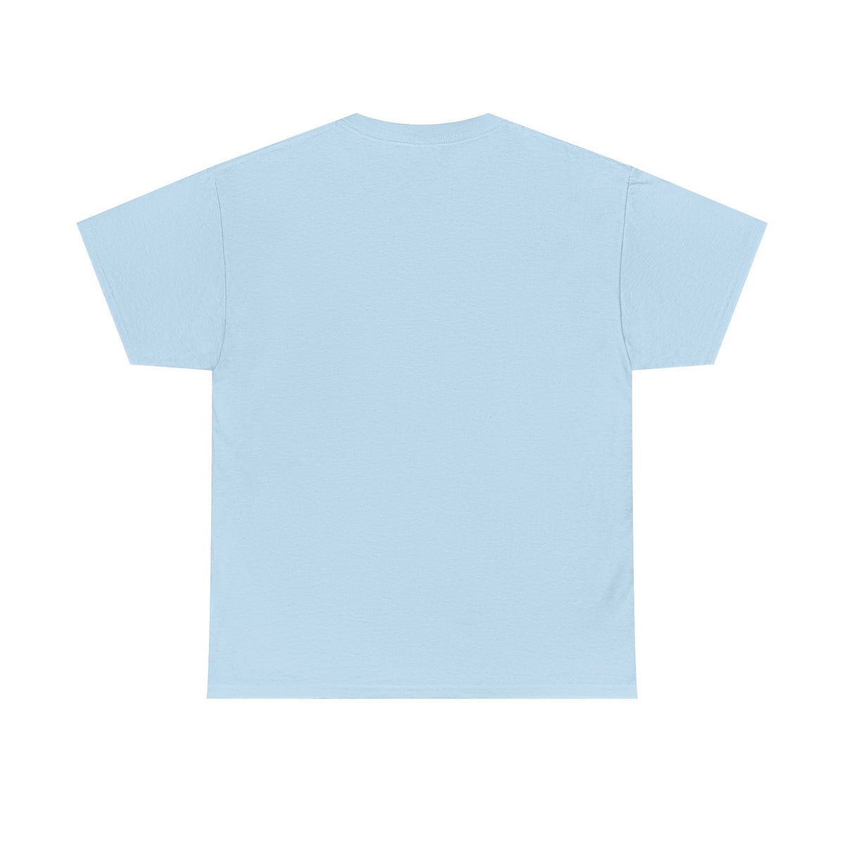 Back view of a light blue CHTQ BY CHAOTIQUE graphic T-shirt with a plain, unprinted back, displayed against a clean white background.