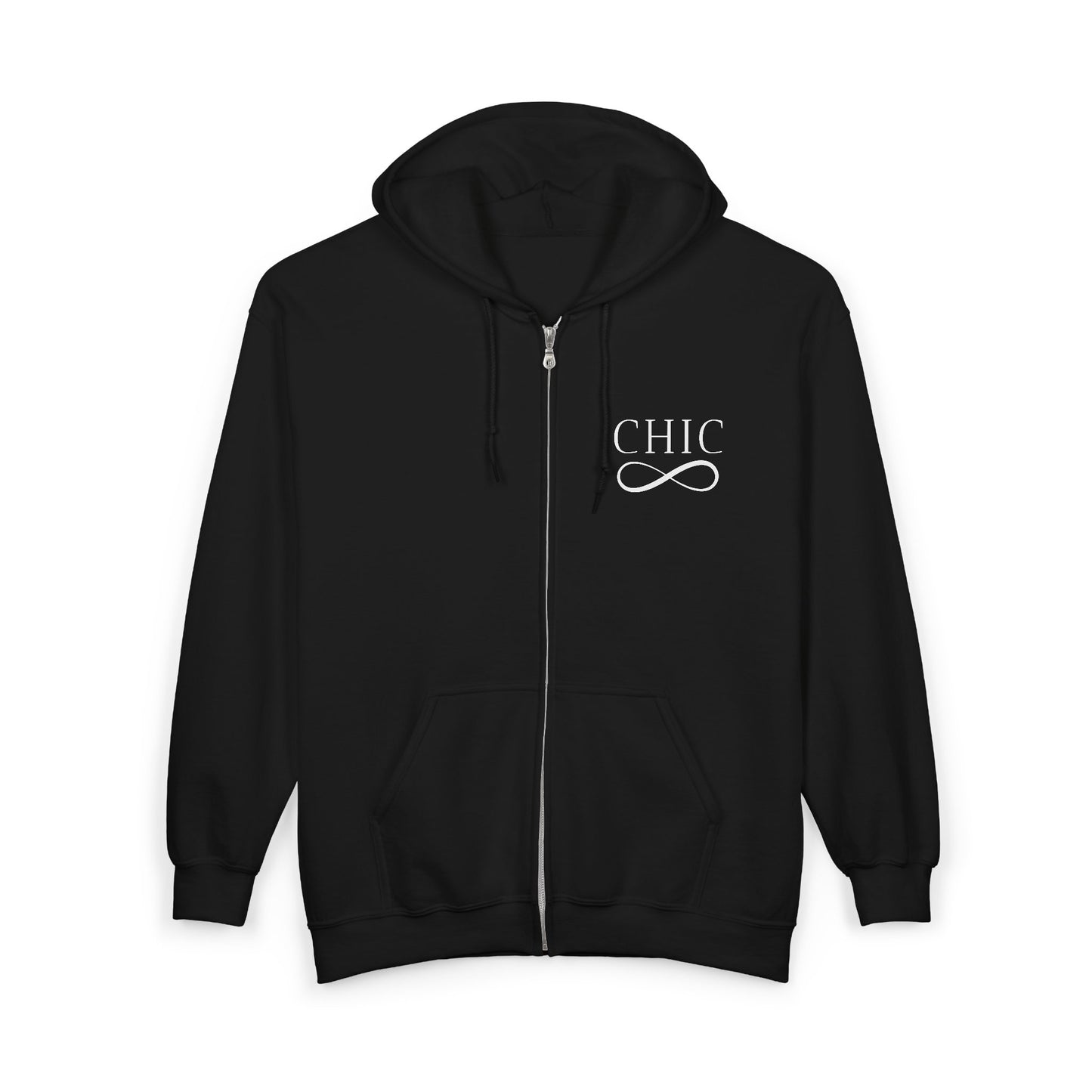 Chic  "Élégance, Mais Chaotique" Fashion Full-Zip Sweatshirt