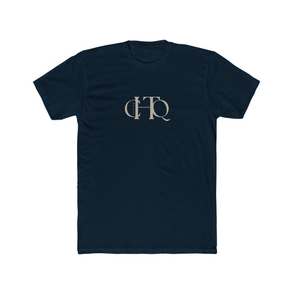 CHTQ Design navy graphic T-shirt with minimalist monogram print on the front