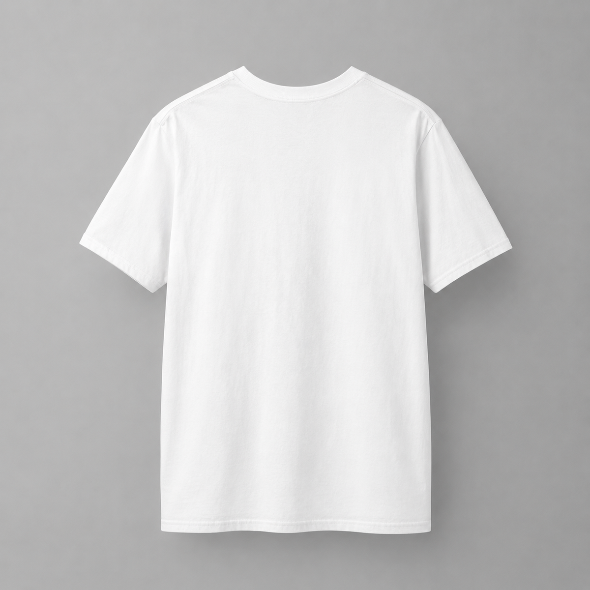 White CHIC CHARME graphic T-shirt from back, featuring a bold black-and-white eye print with minimalist typography in front.