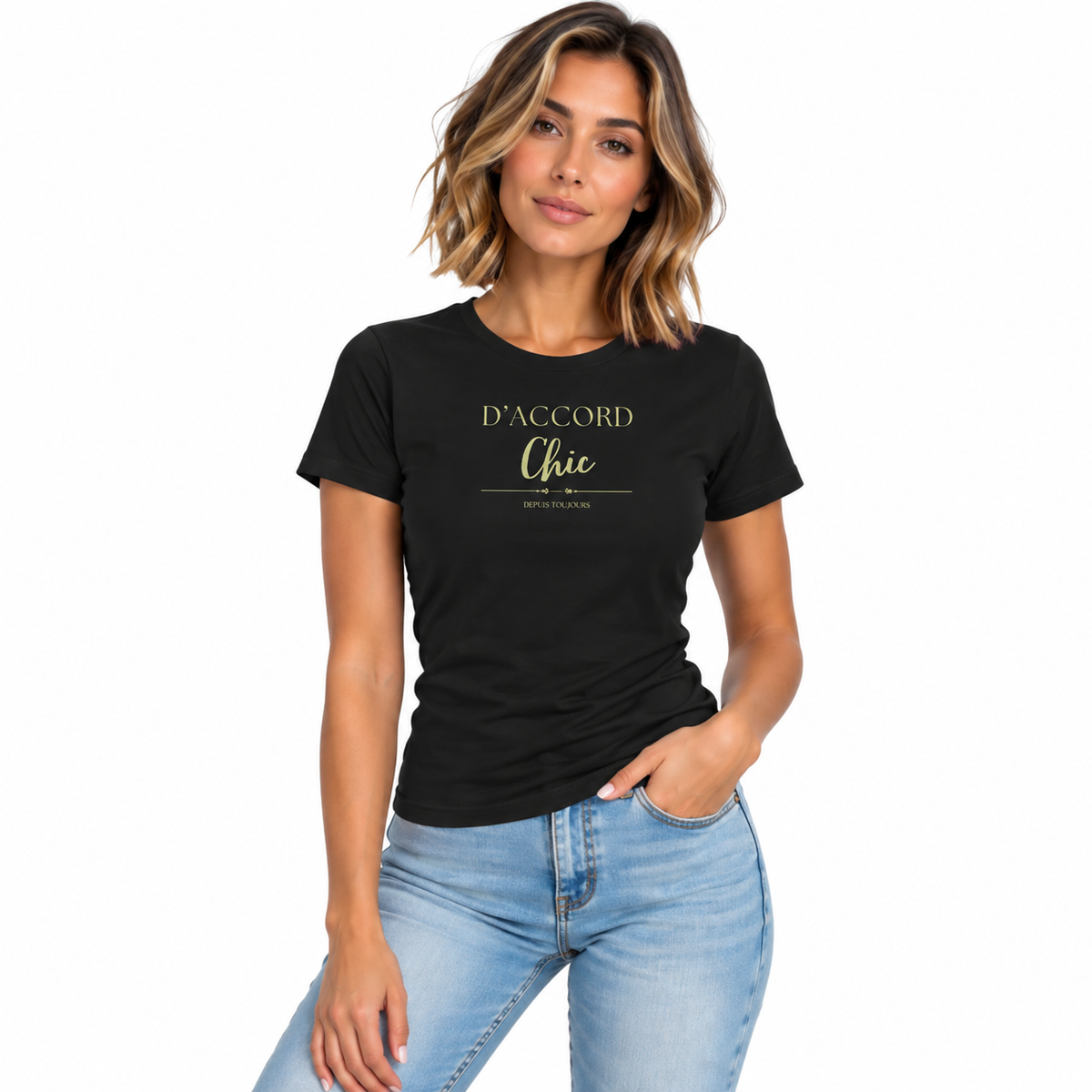 D’Accord Chic Women’s Slim Fit Graphic T-Shirt