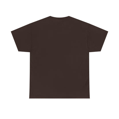 Back view of a brown CHTQ BY CHAOTIQUE graphic T-shirt with a plain, unprinted back, displayed against a clean white background.