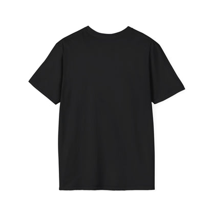 Black short-sleeve T-shirt with “DESIGNED OUT OF LINE” and “BY CHTQ” printed on the front, displayed against a clean white background.