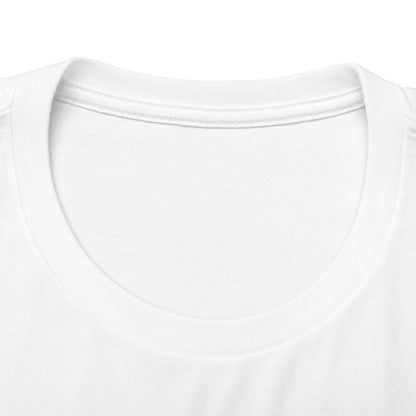 Close-up of a plain white crew-neck t-shirt showing the inner collar and ribbed neckline against a white background.