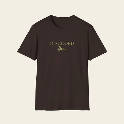 Black t-shirt with 'D'ACCORD Beau'