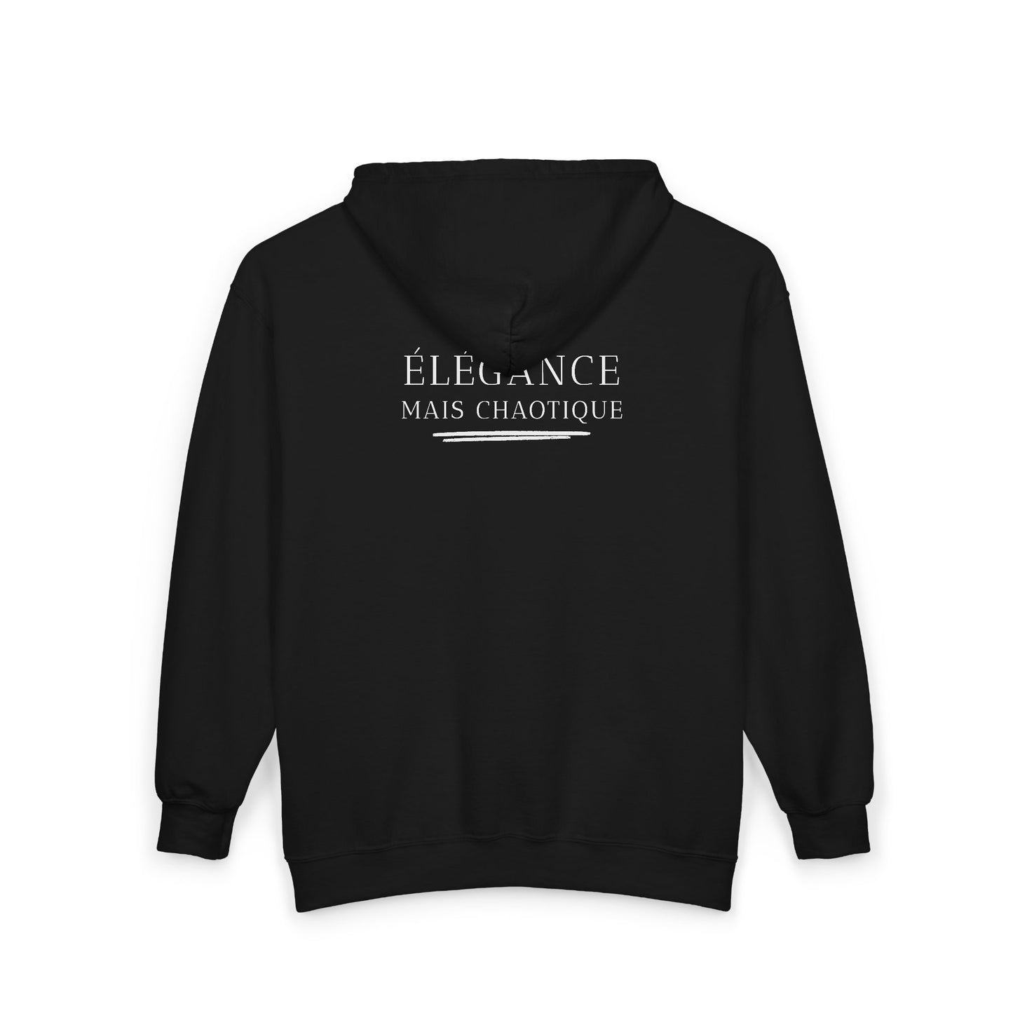Chic  "Élégance, Mais Chaotique" Fashion Full-Zip Sweatshirt