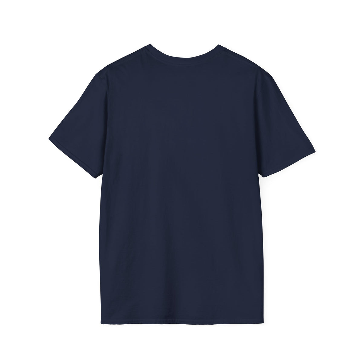 A navy blue short-sleeve crewneck T-shirt with “DESIGNED OUT OF LINE” and “BY CHTQ” printed in blue across the chest, displayed on a clean white background.