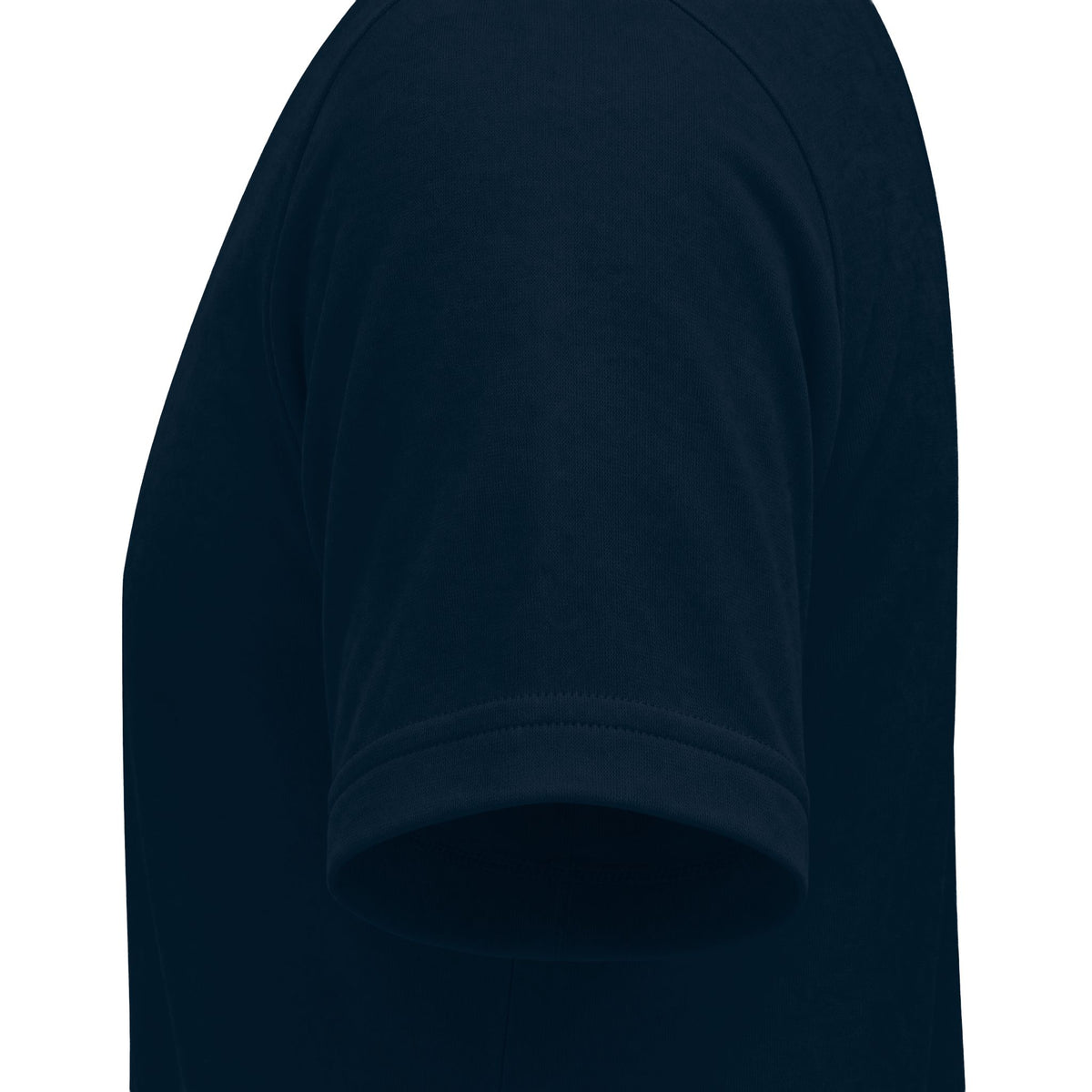 CHTQ Design navy graphic T-shirt crew neckline detail with ribbed collar