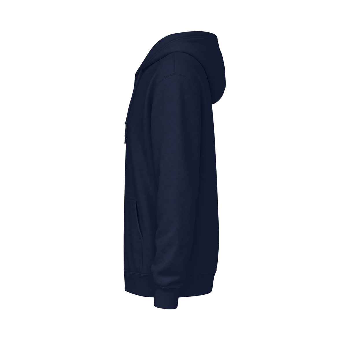 Side profile of a navy blue hoodie with text 'Primadonna A little bit dramatic' and CHTQ 26 printed on chest