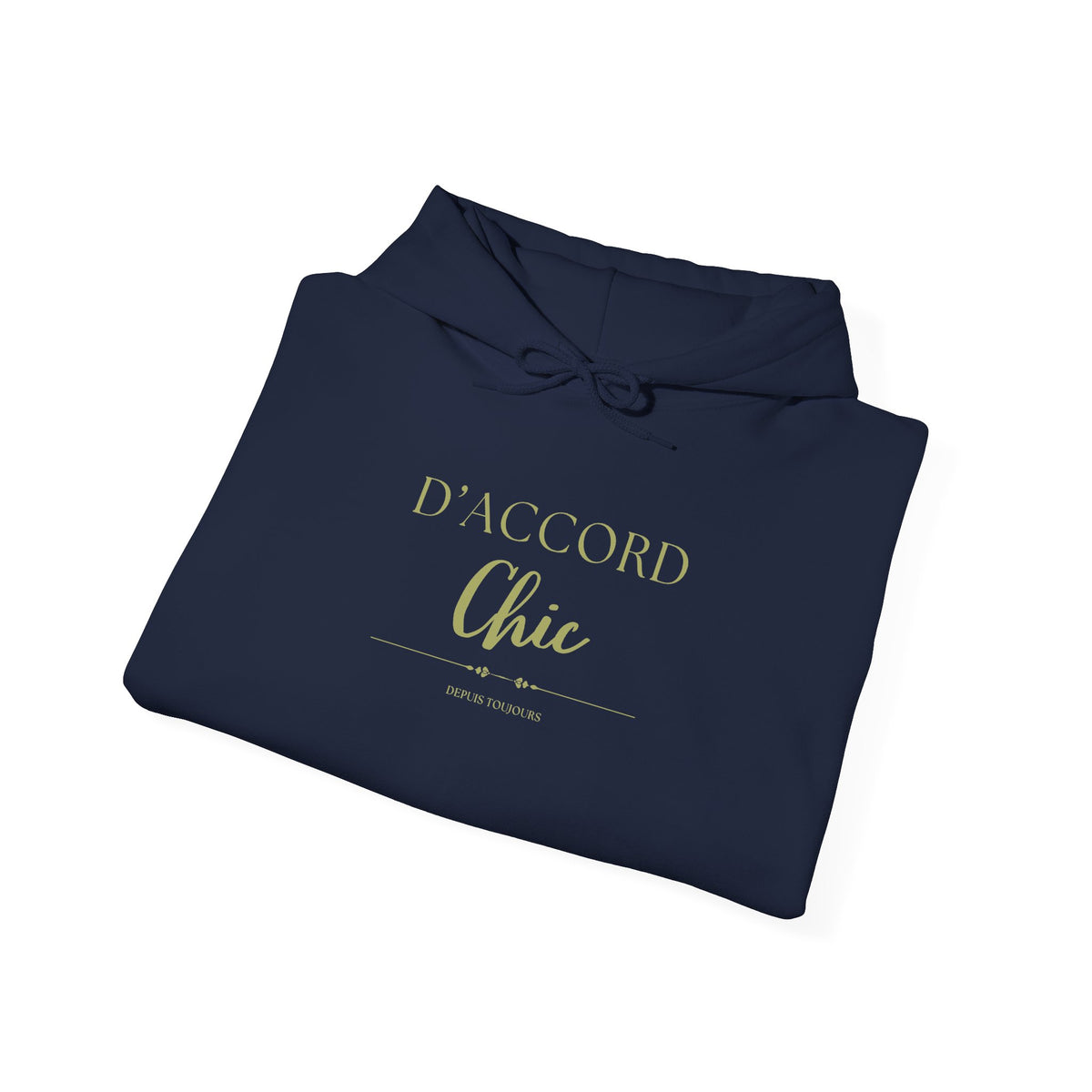 Folded D'Accord Chic Premium navy in maroon with gold-toned D'ACCORD Chic front graphic