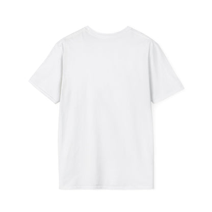 White graphic T-shirt from back, featuring bold D’Accord Chic typography on the front.