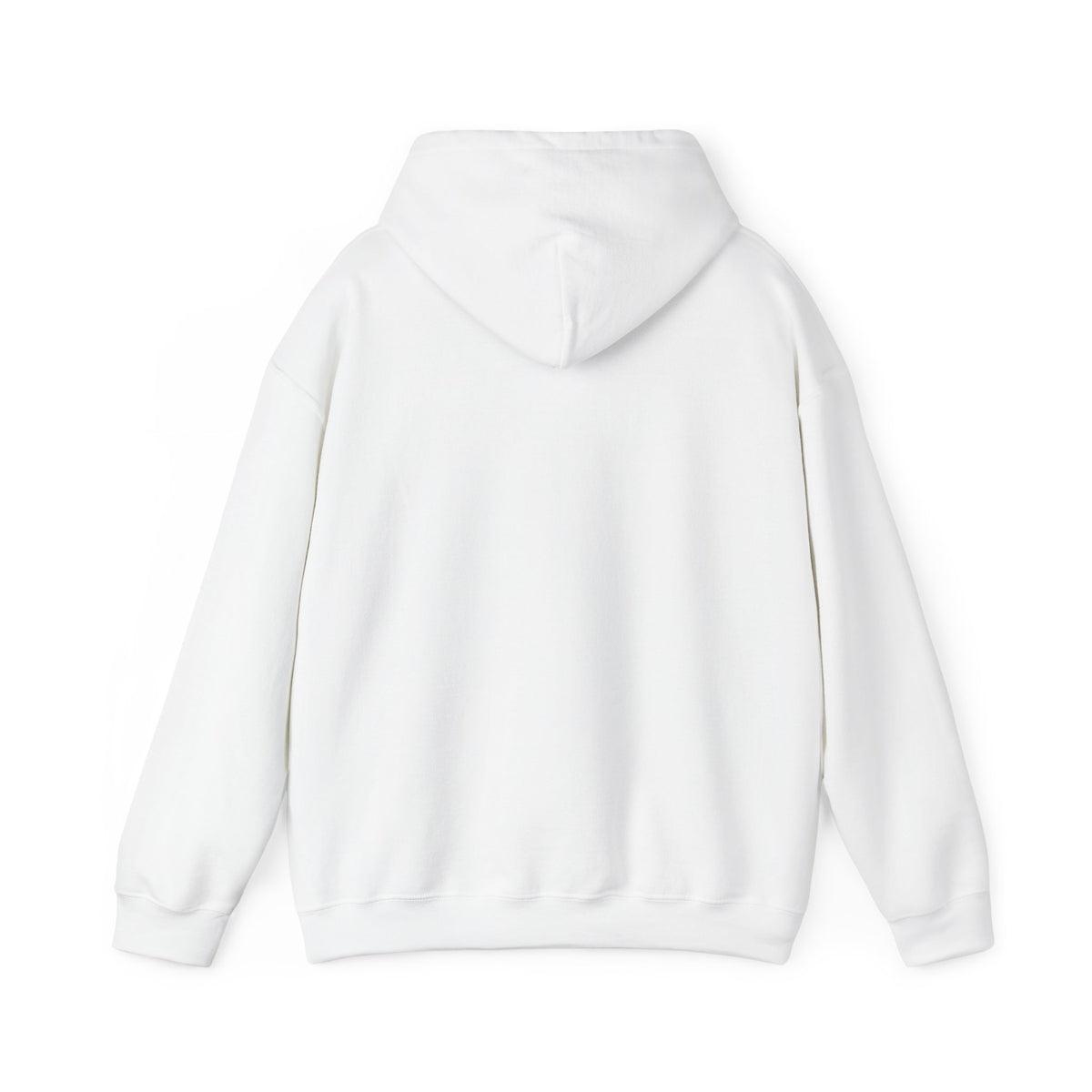 Back view of the white CHIC PARISIENNE BY CHTQ pullover hoodie, showing the plain back design against a white background.
