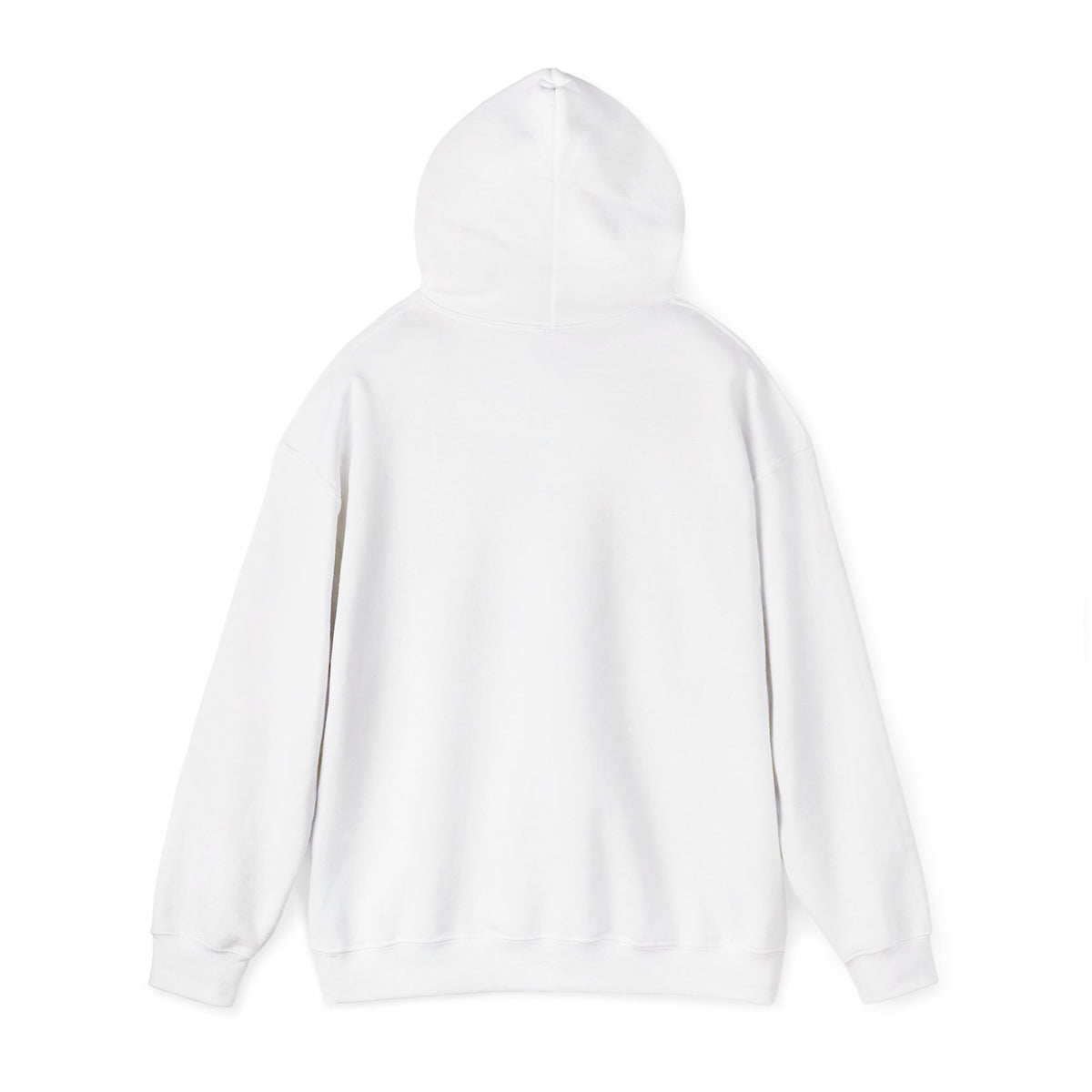 Back view of the white CHIC PARISIENNE BY CHTQ pullover hoodie, showing the plain back design against a white background.