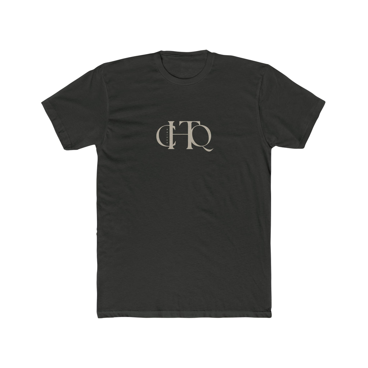 CHTQ Design heavy metal graphic T-shirt with minimalist cream monogram print on the front
