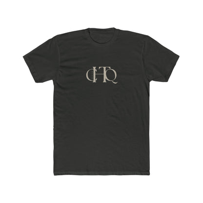 CHTQ Design heavy metal graphic T-shirt with minimalist cream monogram print on the front