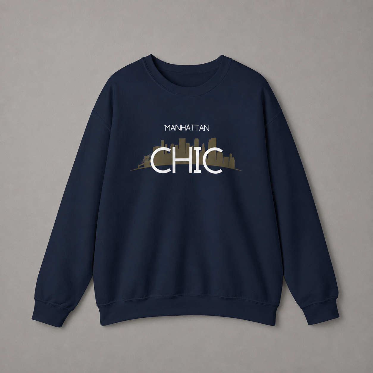 Manhattan Chic Sweatshirt NYC Skyline Fashion Crewneck