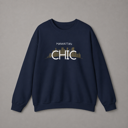 Manhattan Chic Sweatshirt NYC Skyline Fashion Crewneck