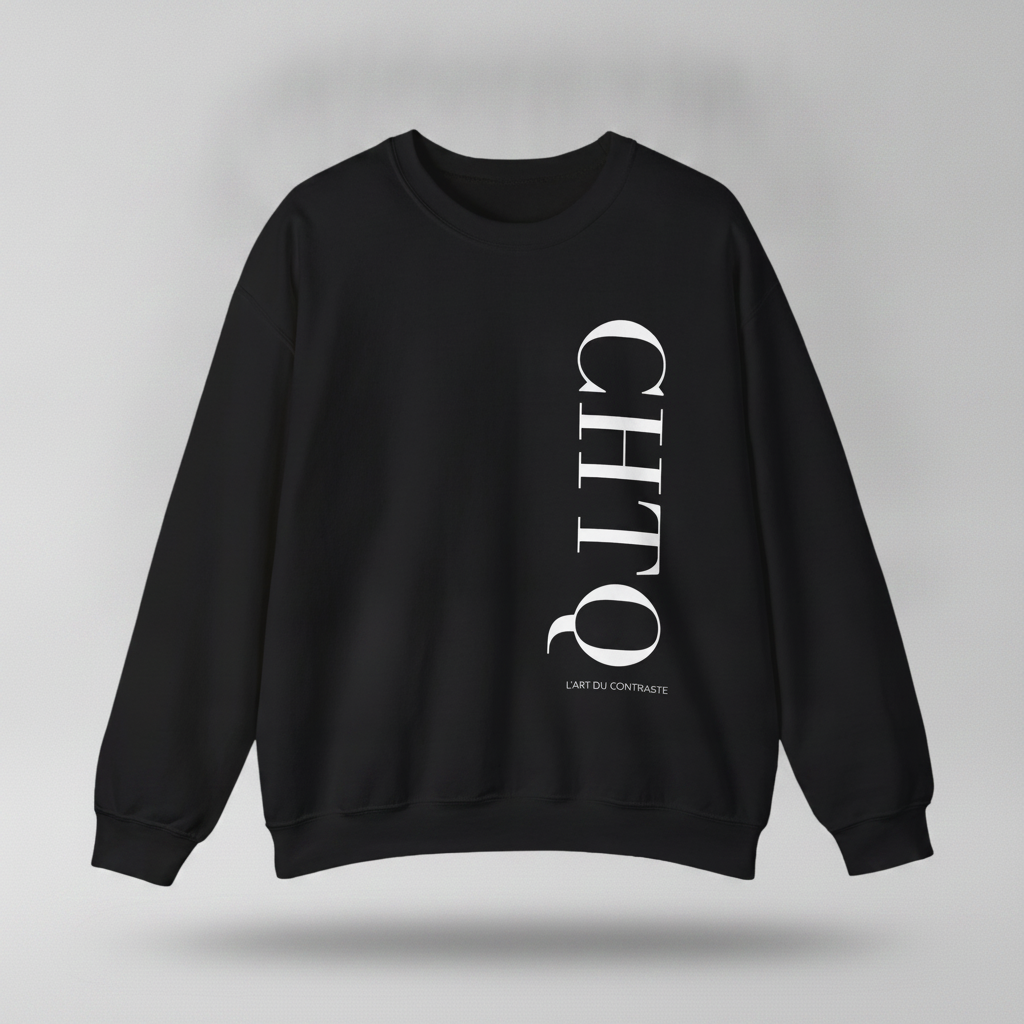 CHTQ Men’s Black Graphic Sweatshirt – L’Art du Contraste