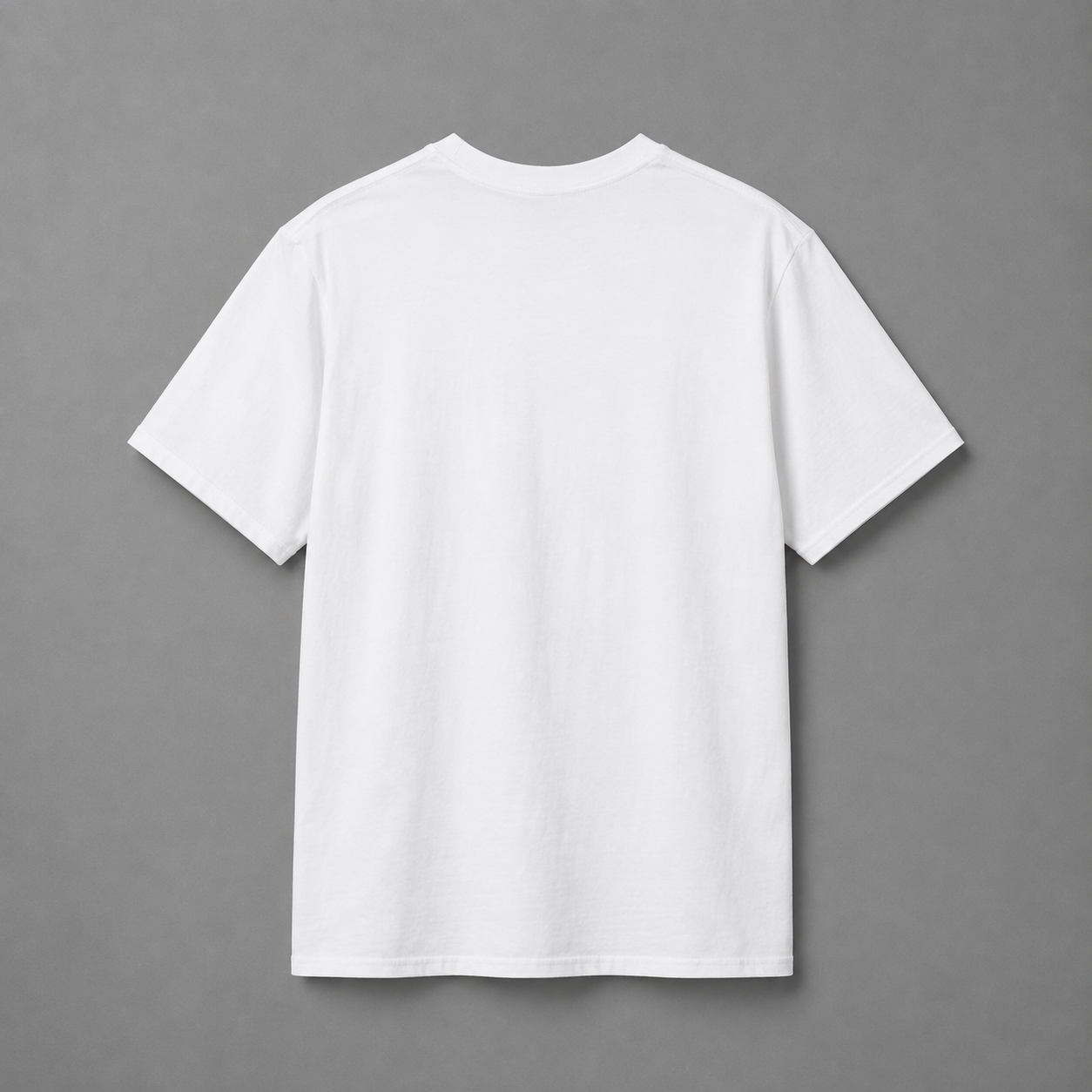White short-sleeve crewneck T-shirt featuring a gray “BEAU” graphic with a white cursive “D’Accord” overlay in front, pure white in back, displayed against a neutral gray studio background.